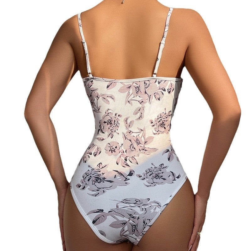Retro Print Slim-Fit Camisole Jumpsuit
