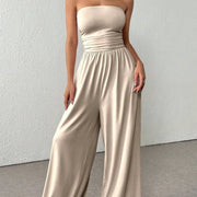 Chic High-Waisted Wide-Leg Pants & Tube Top Set