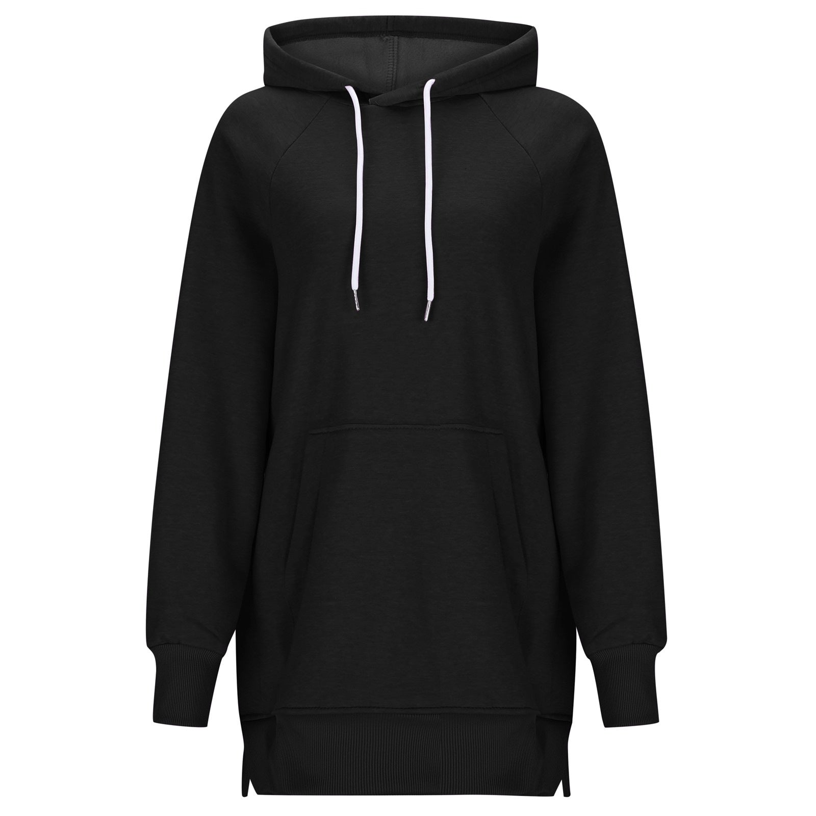 Women's Solid Color Hooded Split Shoulder Sleeve Sweater