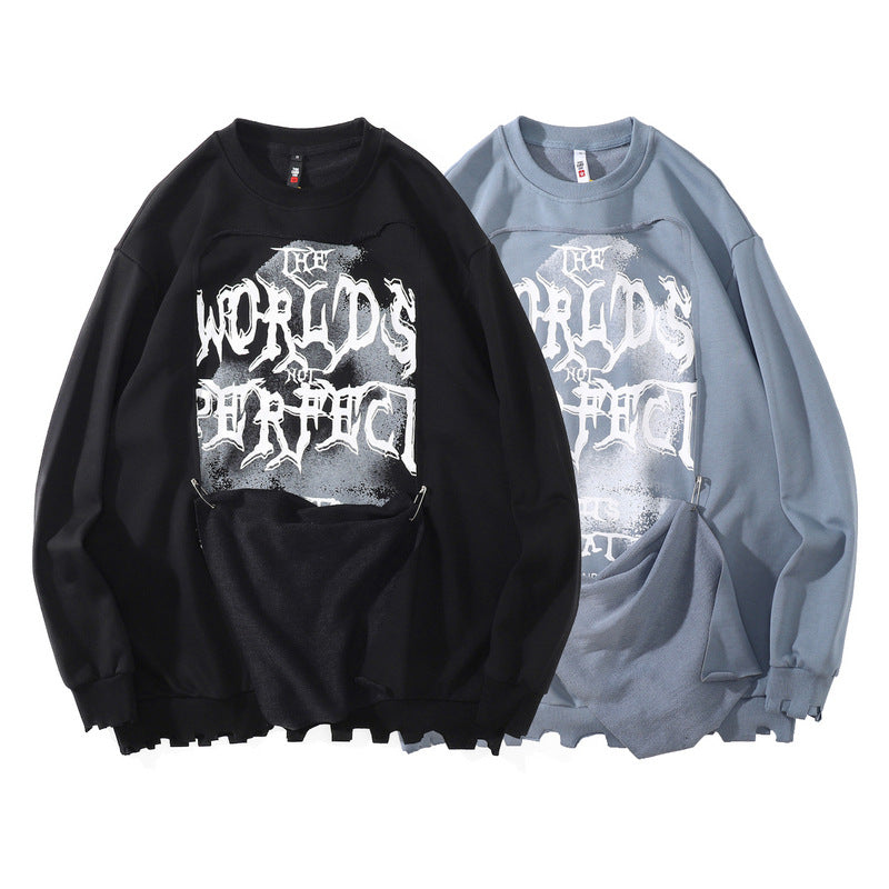 Hip Hop Oversized Letter Print Sweatshirt