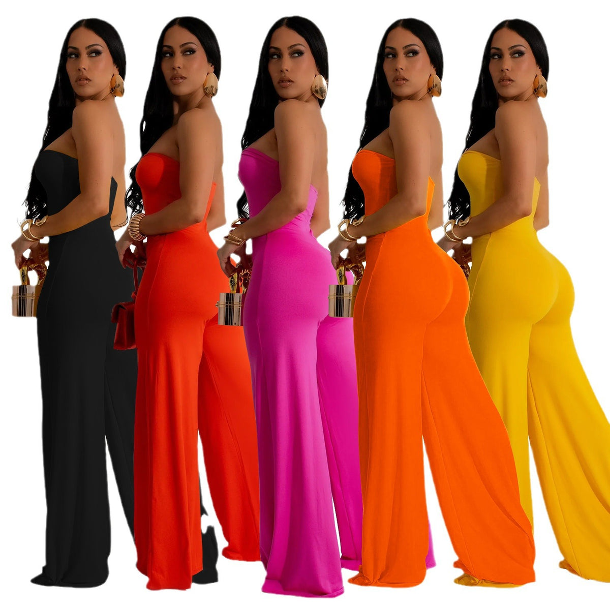 Chic Sleeveless Solid Color Long Jumpsuit for Women