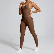 Seamless Back-Supporting Yoga Jumpsuit For Women With Straps