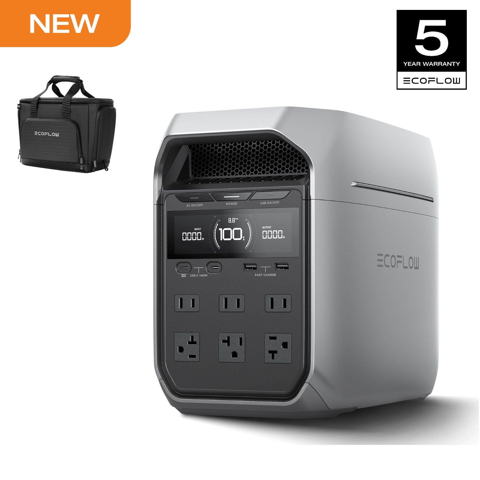 Portable Power Station – 1024 Wh LiFePO4 Battery, 1800 W AC Output, Carry Bag Included