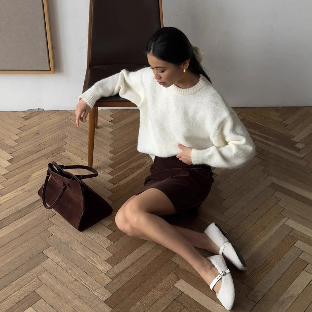 Loose and Lazy Style Wool Loose Knitted Sweater