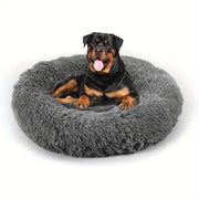 Dog Bed, Cat Calming Bed, Faux Fur Pillow Pet Donut Cuddler Round Plush Bed For Large Medium Small Dogs And Cats(44"X44"(Pack Of 1), Dark Grey), Pet Bed, Cozy Pet Resting Spot, Cuddler Design, Soft...