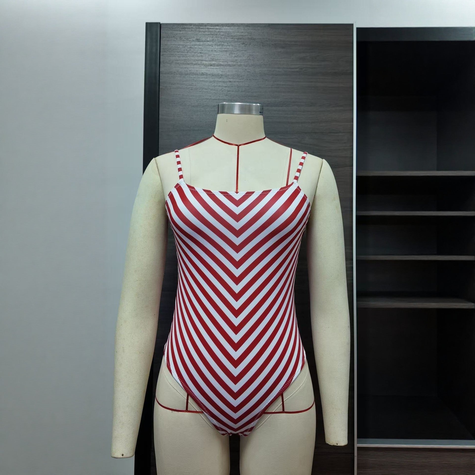 Sexy Striped One-Piece Swimsuit for Beach and Swim