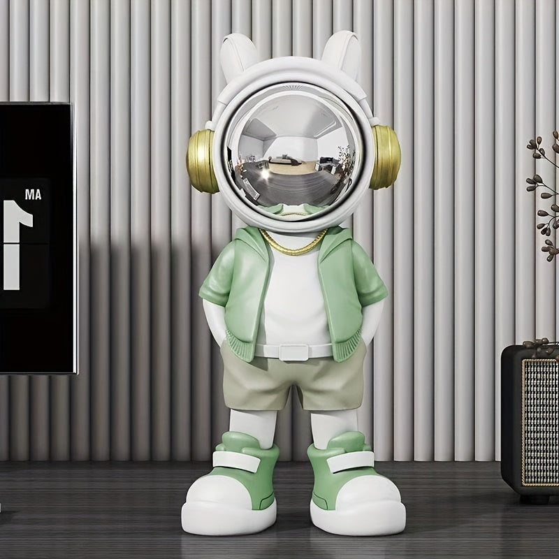Resin astronaut figurine with vibrant colors for living room decor