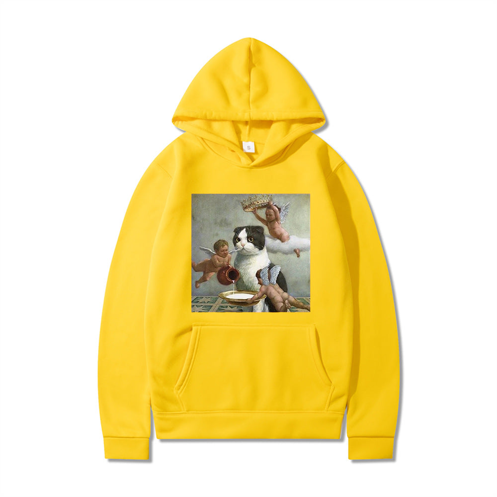 Cute Angel & Cat Matching Couple Sweatshirt