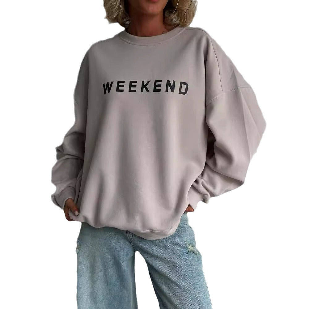 Cozy Women's Printed Long Sleeve Thick Pullover Sweatshirt