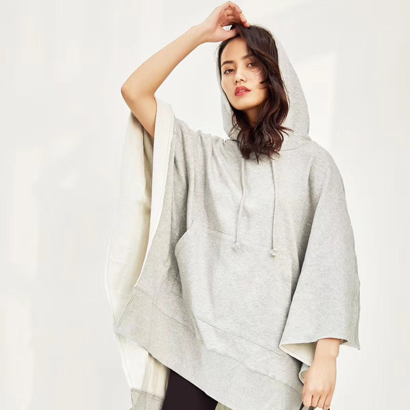 Cozy Printed Hooded Poncho Cape