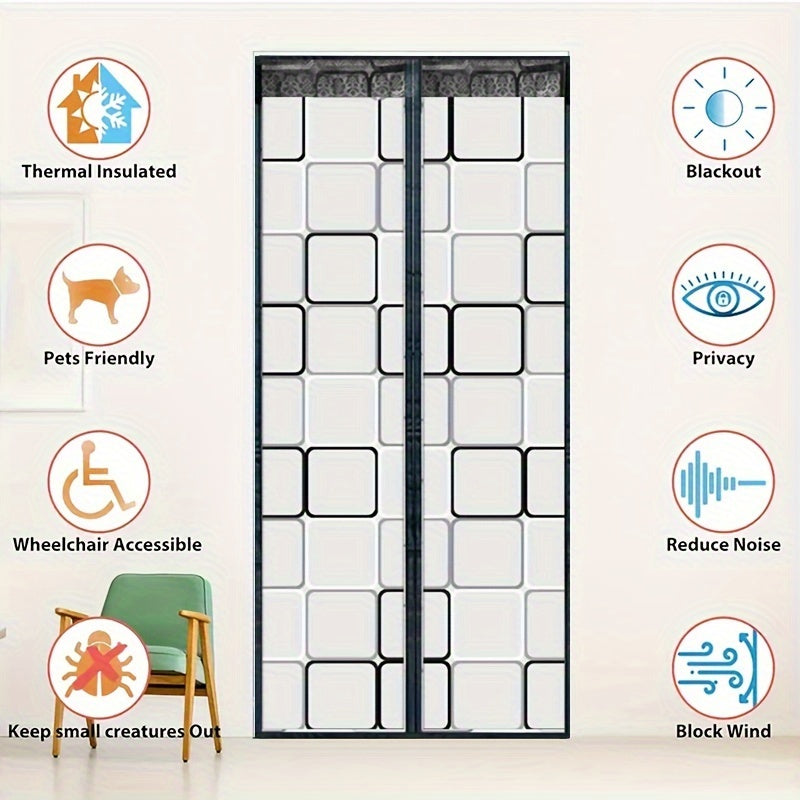 Classic Country-style Eva Polyethylene Air Conditioner Door Curtain, Magnetic Closure, Windproof, Blocks Cold Air, Smoke Barrier, Easy to Install, Suitable for All Seasons, Waterproof, Unlined, Plain