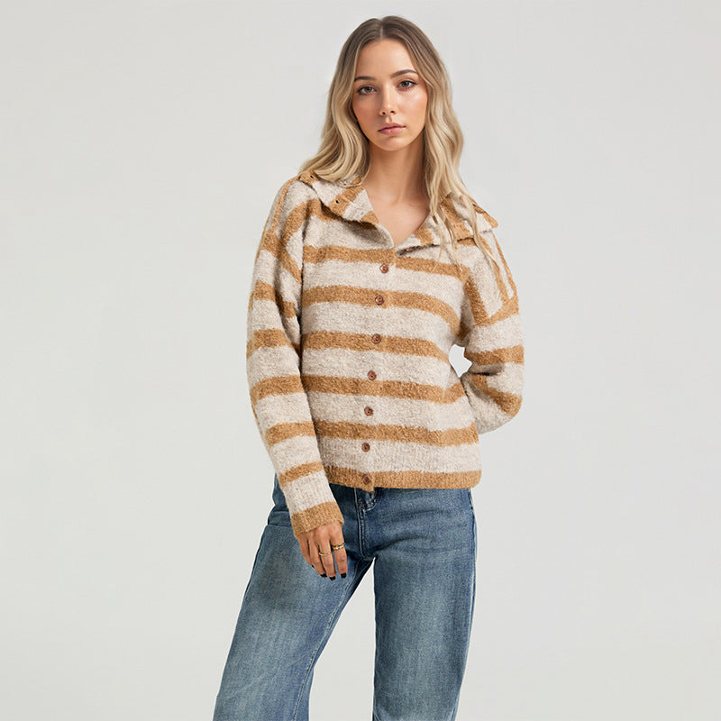 Autumnwinter Fashion European and American Womens Sweater Knitted Cardigan