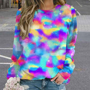 Cozy Loose Long‑Sleeve Print Top – Autumn/Winter Women's Casual Tee