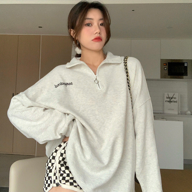 Women's Velvet Stand Collar Sweater