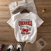 Cute Cartoon Short Sleeve Tee – Playful Print, Cozy Fit