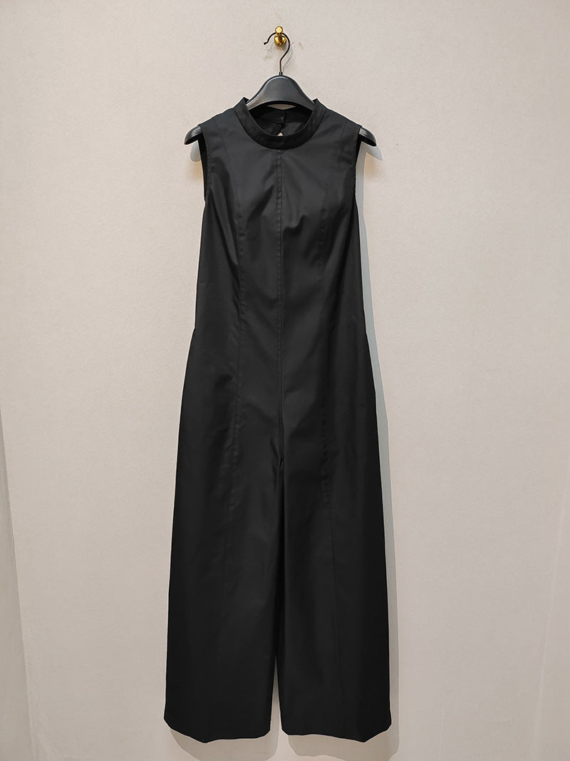 Fashionable Backless Elastic Jumpsuit Loose Trousers