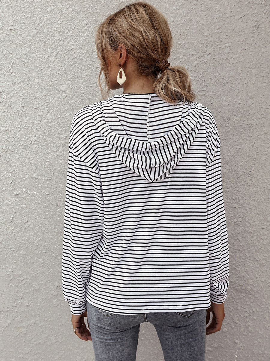 Women's Cozy Striped Loose Pullover Sweater