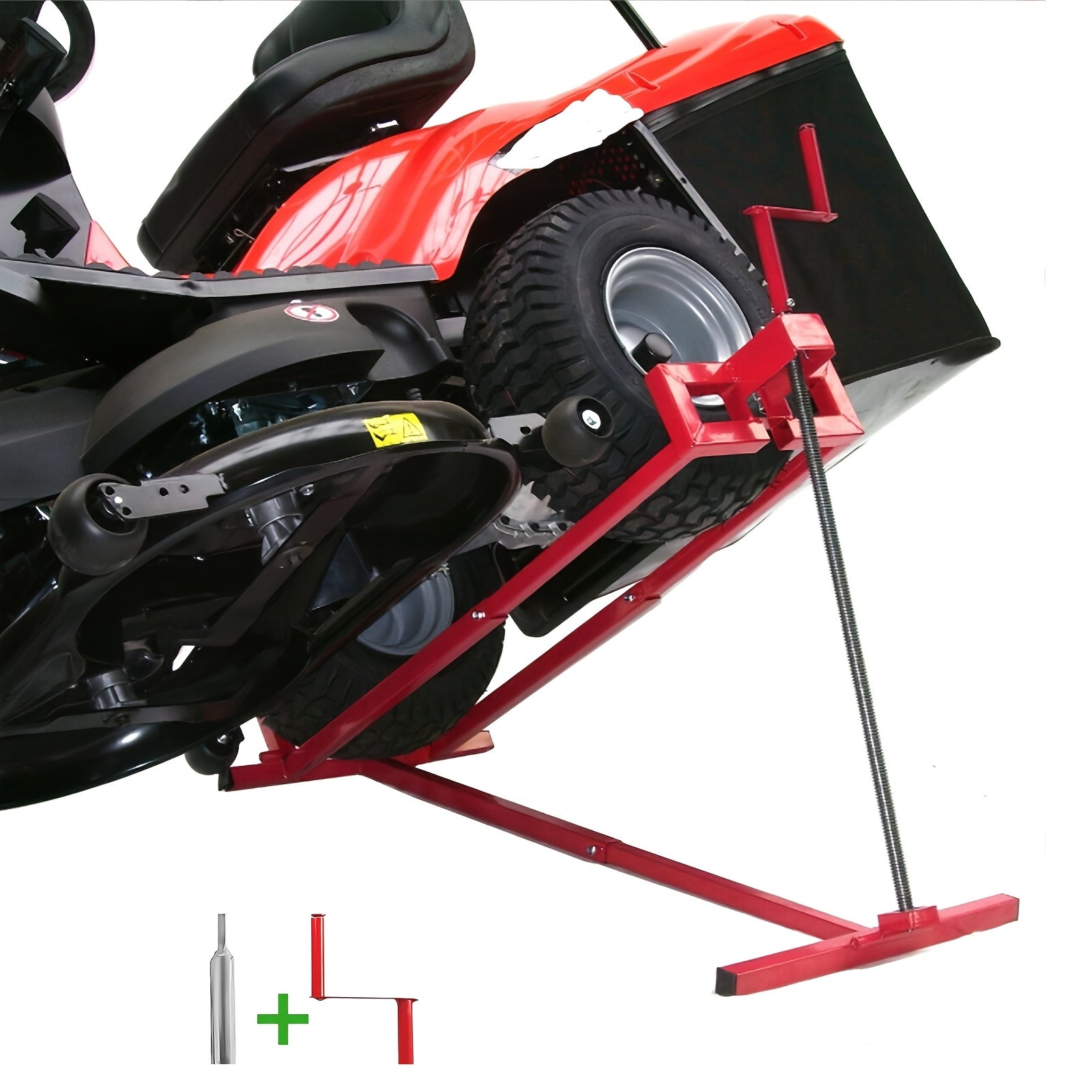 [Lifting Jack for Tractors] 890 Lbs Capacity Lifting Jack for Garden Tractors, Riding Lawn Mower Maintenance Lift with Hand Crank And Power Extension Handle, Telescopic Maintenance Jack