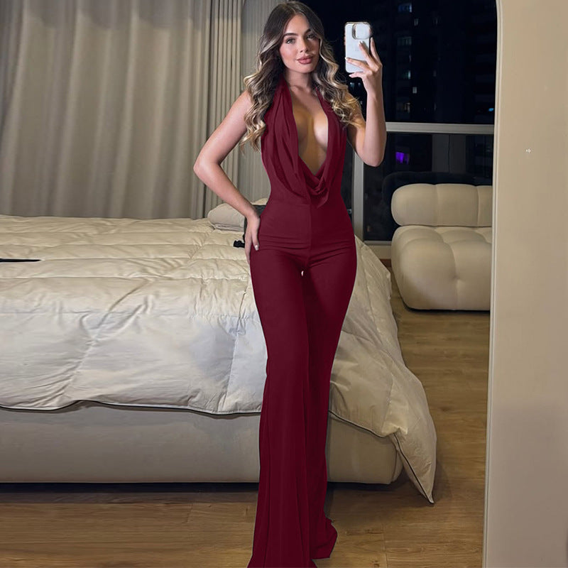 Sexy Backless Halterneck Slim-Fit Jumpsuit