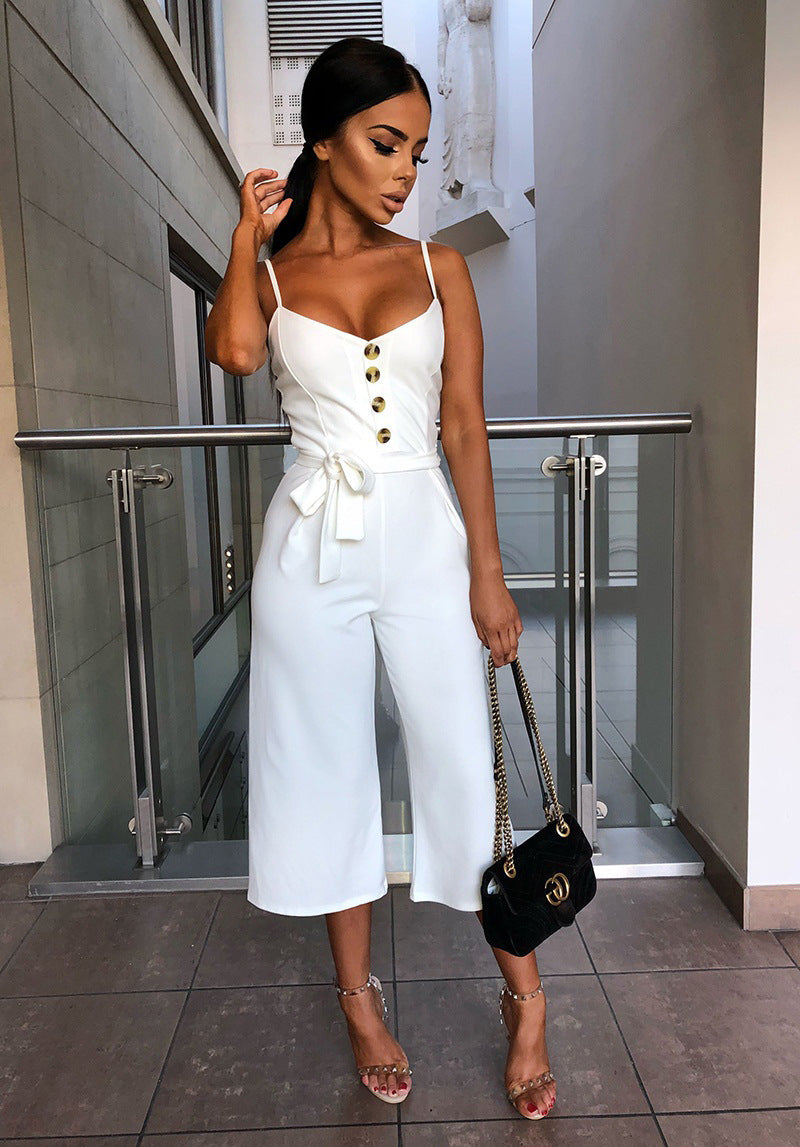 Elegant Backless Strappy Jumpsuit for Women