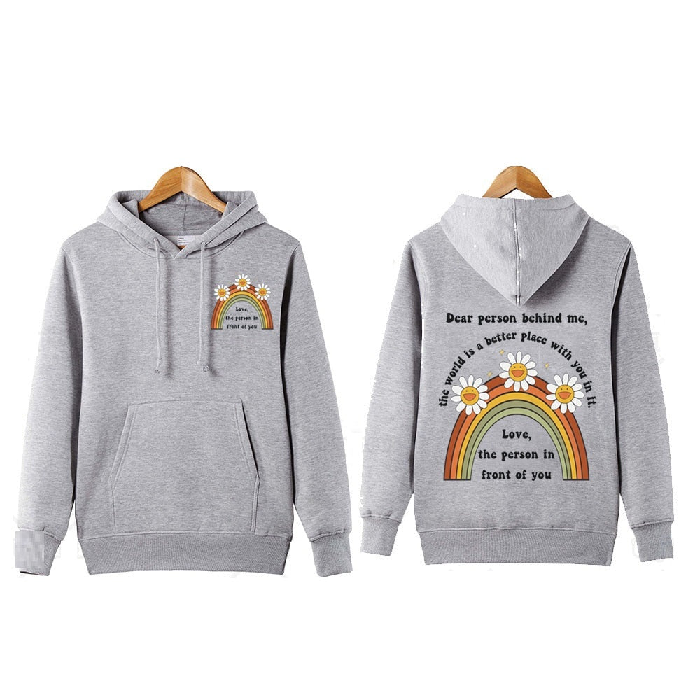 Korean Slouchy Printed Long Sleeve Loose Hoodie