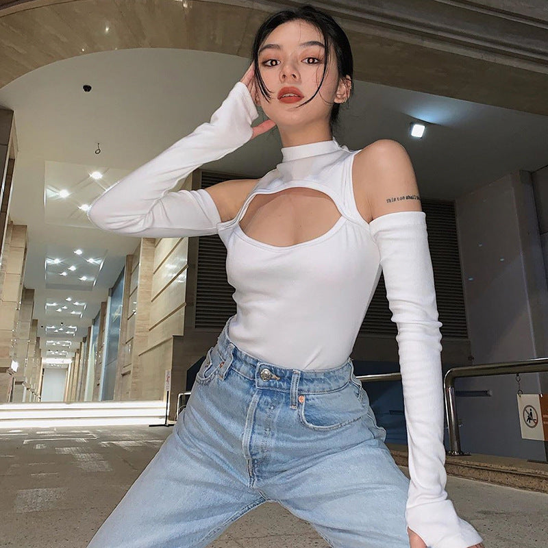 Skinny Long Sleeve Square Neck Bodysuit for Women