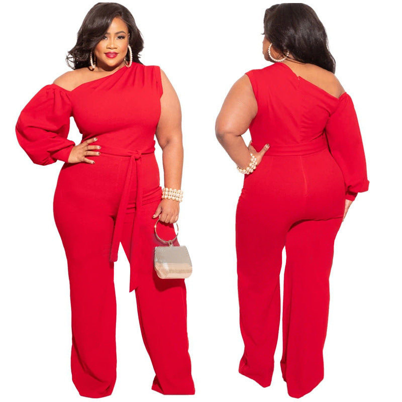 Plus Size High-Waist Sporty Jumpsuit Active Pants