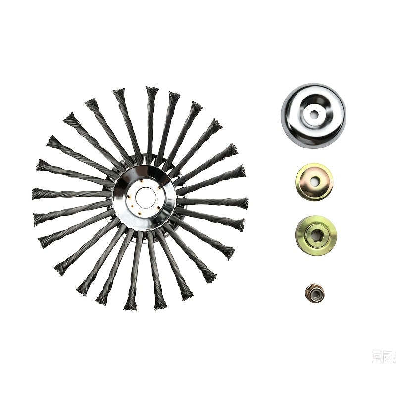 5‑Piece 10‑Inch Metal Wire Cutting Wheel Set for Lawn Mower Trimmers