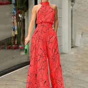 Elegant Halterneck Wide-Leg Jumpsuit