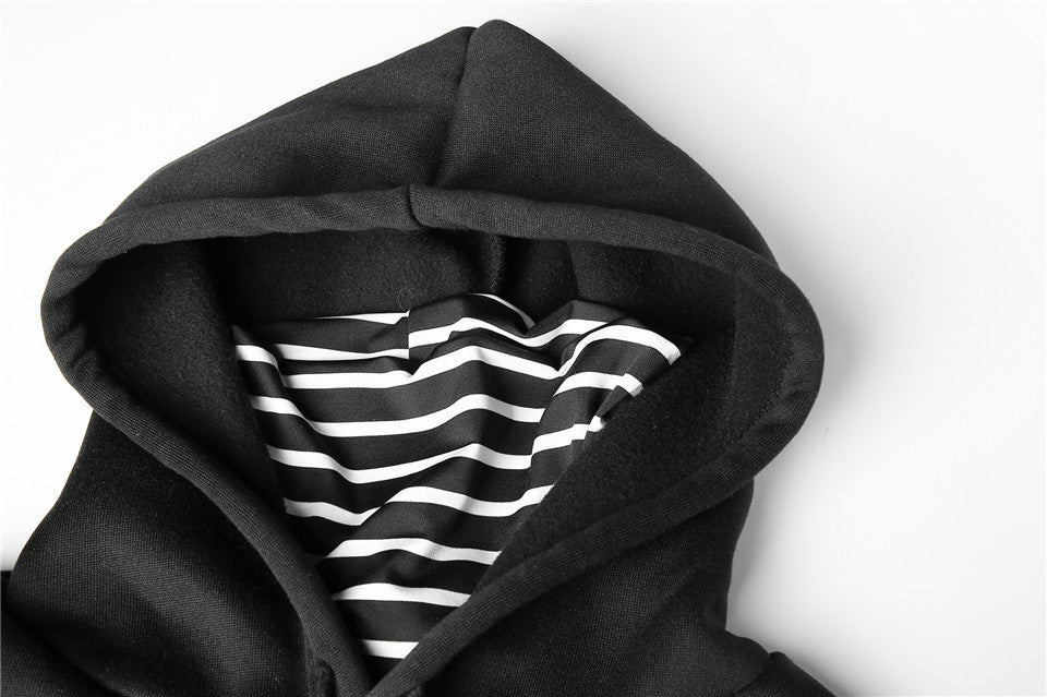 Trendy Korean Fleece Hooded Pullover False Two-Piece Sweatshirt