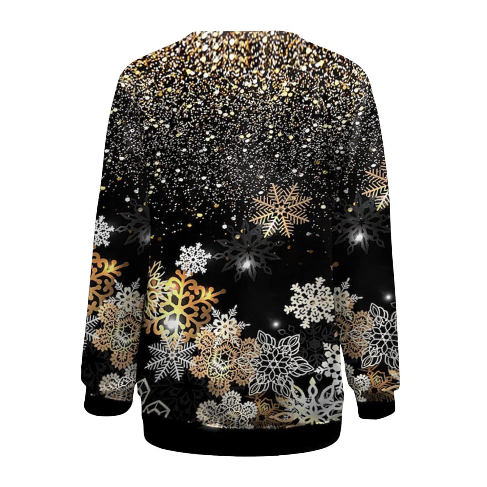 Festive 3D Print Christmas Sweater for Women
