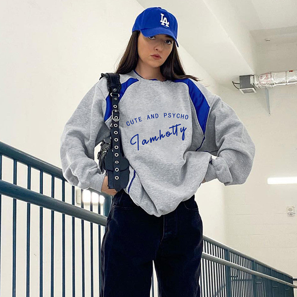 Long-sleeve Top With Contrasting Split Letters