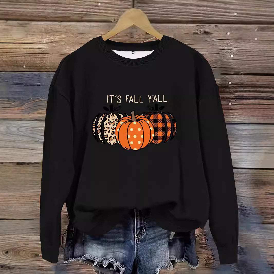 Cozy Halloween Pumpkin Pullover Sweatshirt