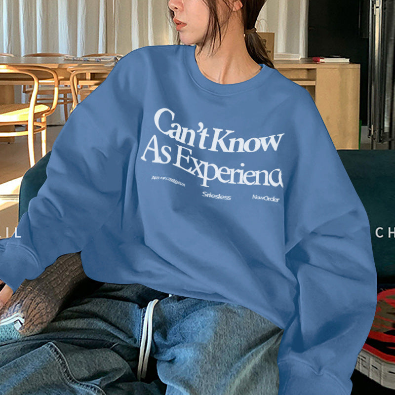 Fleece-Lined Vintage Casual Pullover Sweatshirt