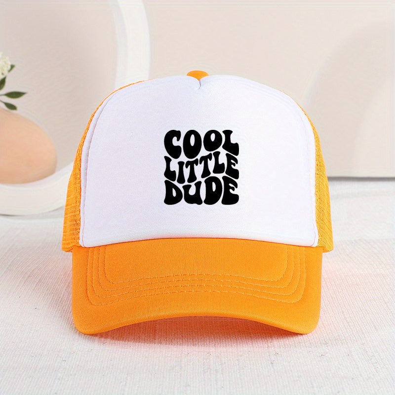 Letter-Printed Mesh Cap for Children