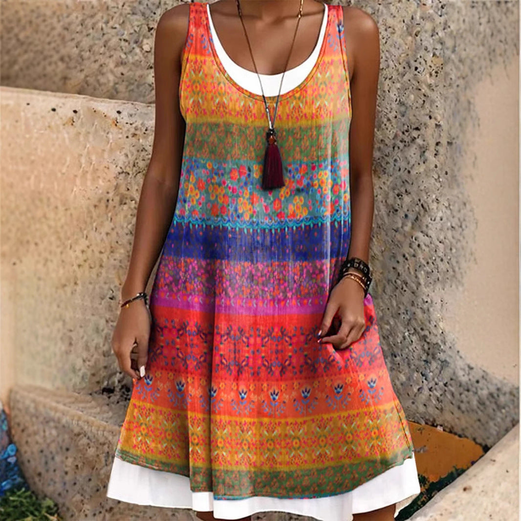 European and American Amazon-style Shirt Dress Bohemian Resort Style