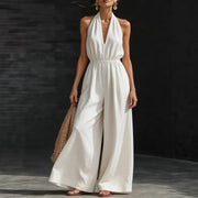 V-neck Halter Neck Jumpsuit For Women
