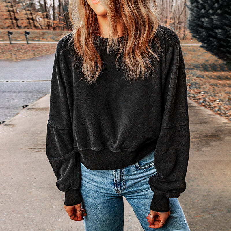 Chic Backless Round Neck Autumn Sweater