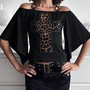 Retro Leopard Print Halterneck Top – Low Cut, Sassy Style