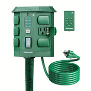 DEWENWILS Power Stake Timer with Photocell Sensor & 6ft Extension - 6 Grounded Outlets, Dusk to Timer with 24H/7D/1W Modes, 6-Socket Outdoor Power Strip for Halloween/Christmas Lights, Easy Install...