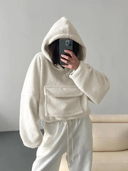 Cozy Lambswool Hooded Fall Sweater for Women
