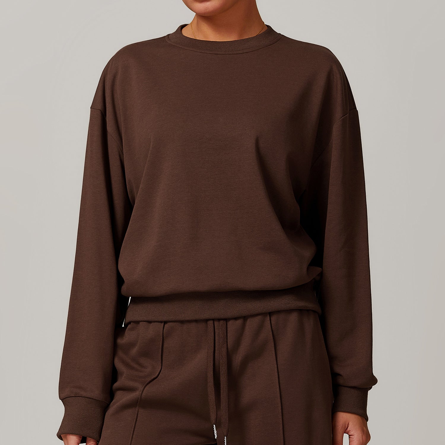 Women's Casual Knitted Round Neck Sports Sweater
