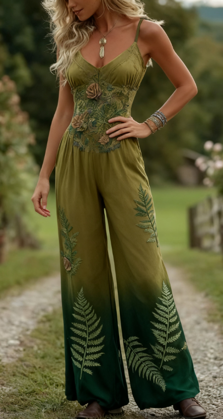 Casual Print Women's Tank Top Pantsuit