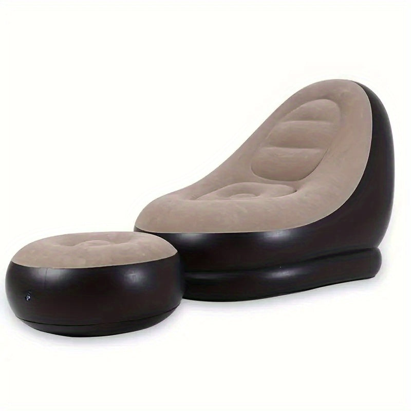Inflatable Lazy Sofa with Foot Pads – PVC Indoor/Outdoor Seating (1 pc)