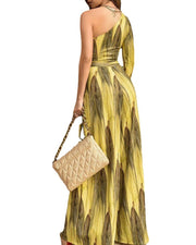 Vintage French V-Neck Printed Maxi Jumpsuit