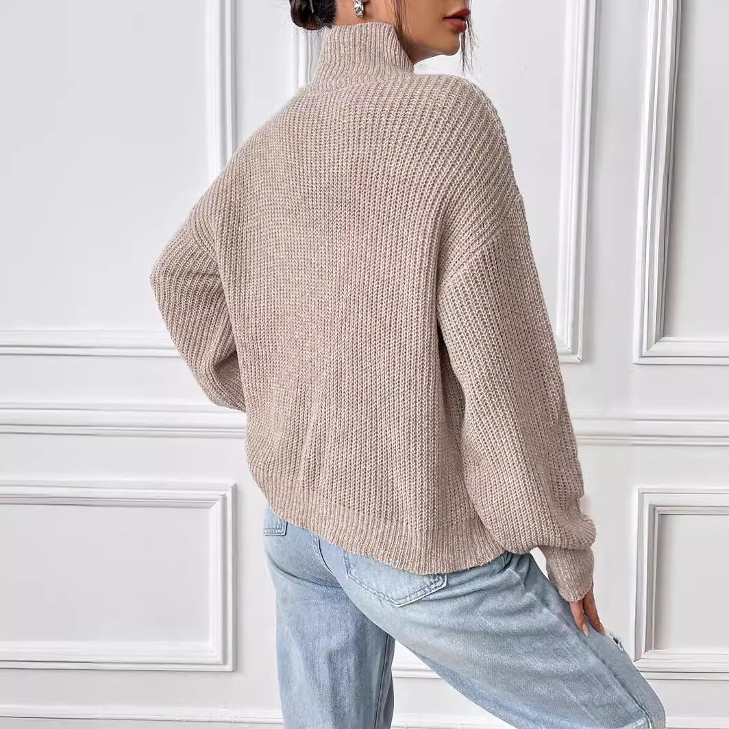 Half Turtleneck Autumn and Winter Undershirt Sweater Pullover
