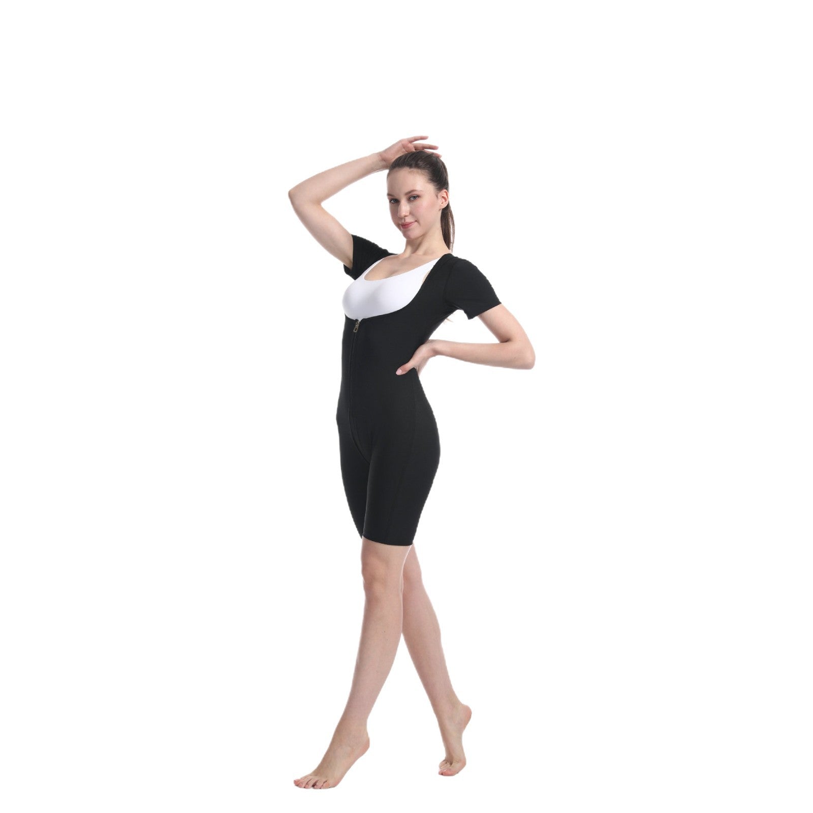 Womens Shaping Long-Sleeve Base Top And Waist-Cinching Jumpsuit