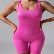 Seamless High-Waist Yoga Jumpsuit with Chest Pad