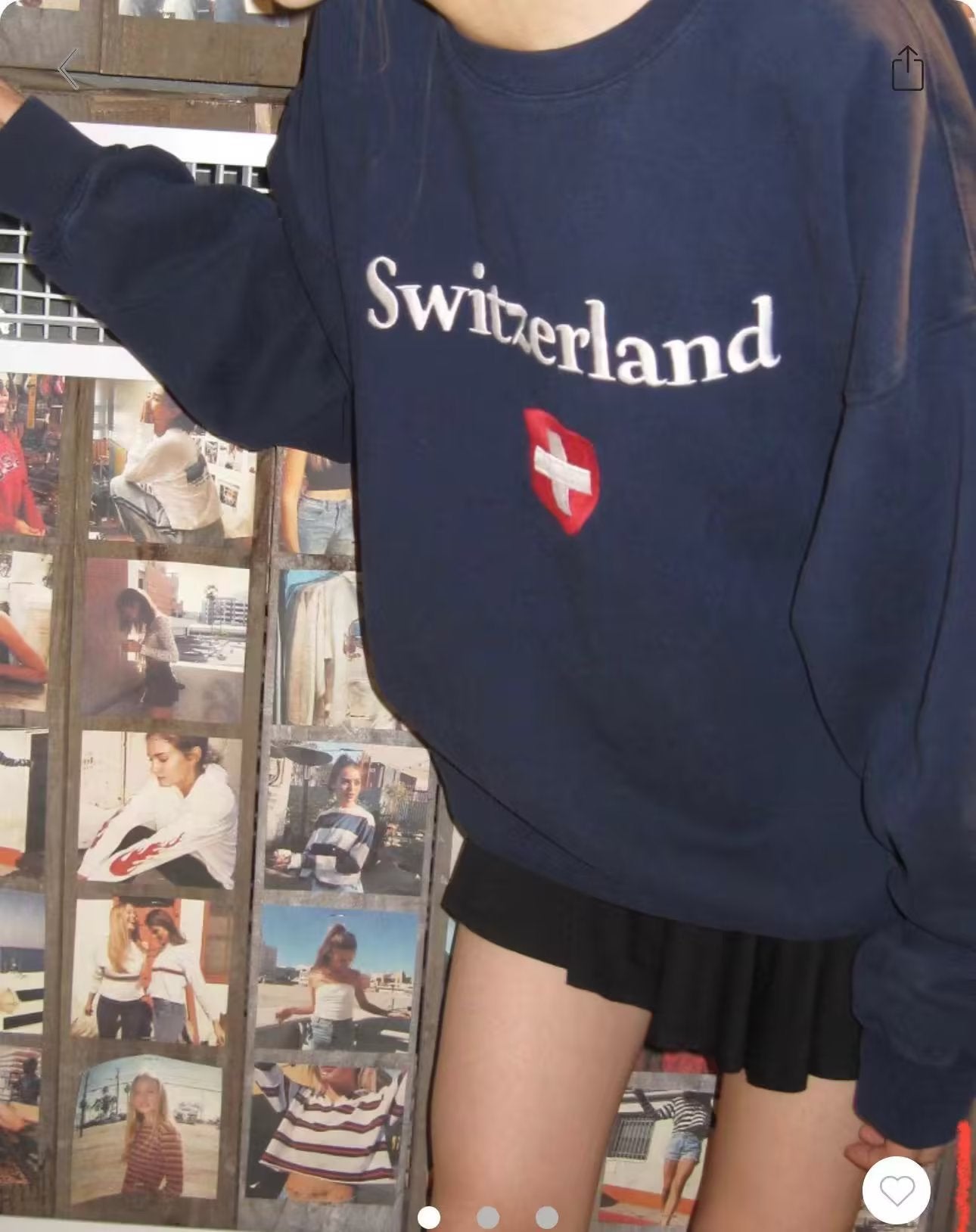 Embroidered Flag Long Sleeve Baggy Pullover Sweater