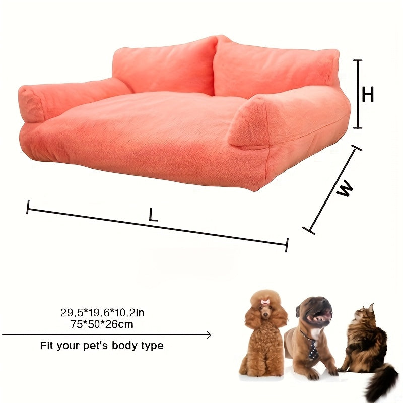 Extra Large All-season Warm Dog Bed & Cat Bed - Thickened Plush Pet Sofa Bed With Soft Cushioned Surface, Spacious Indoor Dog Cage Mat For Large Breeds, Cozy Durable Pet Bed For Dogs And Cats,